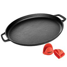 NutriChef NCCIPD 14" Cast Iron Pizza Baking Pan
