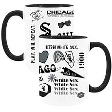 Official MLB 15oz Loco Design Inner Color Mug 2pk - Chicago White Sox