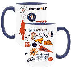 Official MLB 2-Pack 15oz Inner Color Mugs Astros