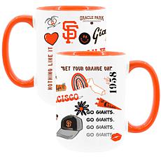 Official MLB 2-Pack 15oz Inner Color Mugs Giants