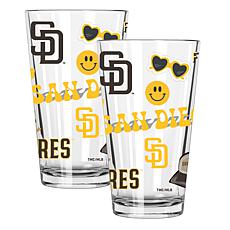 Official MLB 2-Pack 16oz Stainless Steel Pint Glasses Padre