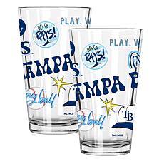 Official MLB 2-Pack 16oz Stainless Steel Pint Glasses Tampa
