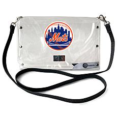 Official MLB Clear Envelope Purse with Team Logo - New York Mets