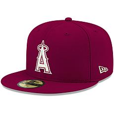 Officially Licensed Fanatics MLB Men's Angels White Logo Fitted Hat