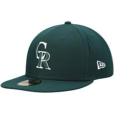Officially Licensed Fanatics MLB Men's Rockies White Logo Fitted Hat
