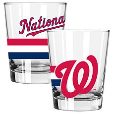 Officially Licensed MLB 15 oz. Old Fashioned Glass 2-pack - Nationals