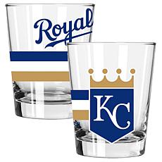 Officially Licensed MLB 15 oz. Old Fashioned Glass 2-pack - Royals 