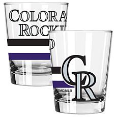 Officially Licensed MLB 15 oz. Old Fashioned Glass 2-pack - Rockies