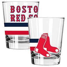 Officially Licensed MLB 15 oz. Old Fashioned Glass 2-pack - Red Sox