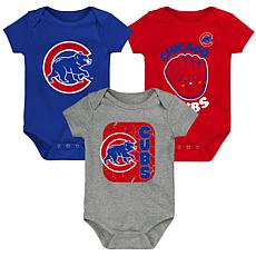 Officially Licensed MLB Infant Cubs Change Up 3-Pack Bodysuit Set