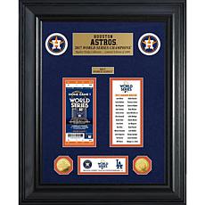 Officially Licensed MLB WS Gold Coin & Ticket Collection - Houston 
