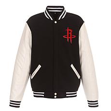 Officially Licensed NBA Rockets Unisex Fleece & Faux Leather Jacket