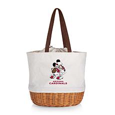 Officially Licensed NFL Canvas and Willow Basket Tote Mickey Cardinals