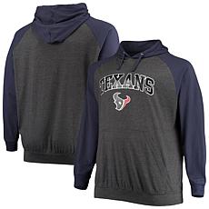 Officially Licensed NFL Charcoal Big & Tall Raglan Pullover - Texans 