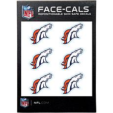 Officially Licensed NFL Denver Broncos 6-Pack Face Decals