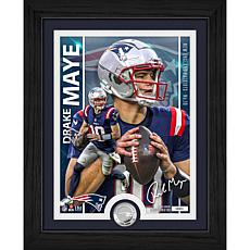 Officially Licensed NFL Drake Maye Silver-Plated Coin Photo Mint