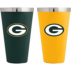 Officially Licensed NFL Green Bay Packers 2-Pack 16 oz. Pint Glass Set