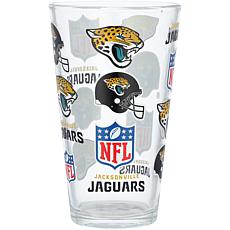 Officially Licensed NFL Jaguars 16oz. Allover Print Pint Glass