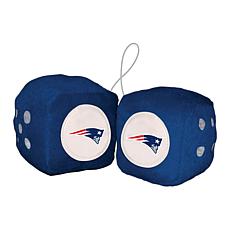 Officially Licensed NFL New England Patriots 3" Fuzzy Dice Décor