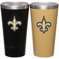 Officially Licensed NFL New Orleans Saints 2-Pack 16oz. Pint Glass Set