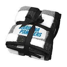 Officially Licensed NFL Panthers Buffalo Check Frosty Fleece Blanket