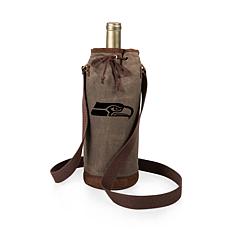 Officially Licensed NFL Picnic Time Waxed Canvas Wine Tote - Seattle 