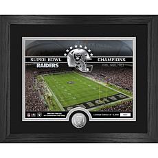 Officially Licensed NFL Raiders Stadium Silver-Plated Coin Photo Mint
