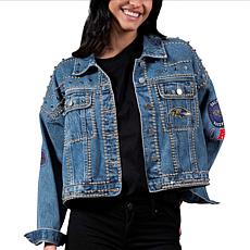 Officially Licensed NFL Women's First Finish Denim Jacket by Glll