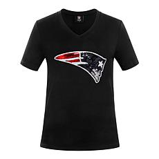 Officially Licensed NFL Women's Sequin Logo Tee from Fabgating by Cucé