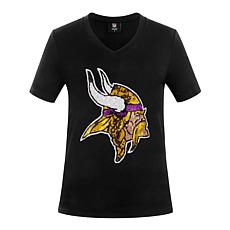 Officially Licensed NFL Women's Sequin Logo Tee from Fabgating by Cucé