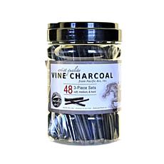 Pacific Arc Vine Charcoal 3-piece Sets Canister of 48