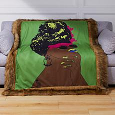 Pardon My Fro 50" x 60" Onyx Faux Fur Throw