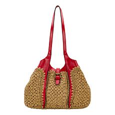 Patricia Nash Christina Woven Straw and Leather Satchel