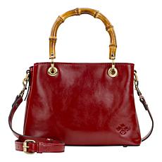 Patricia Nash Empoli Leather Satchel Crossbody with Bamboo Handles