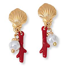 Patricia Nash Shell Design Dangle Earrings