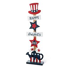Patriotic Americana Wooden Top Hat Porch Sign