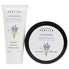 Perlier Lavender & White Musk Body and Hand Cream Set