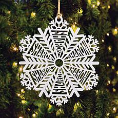 Personalized Planet Personalized Wooden White Snowflake Ornament