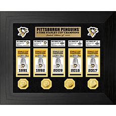 Pittsburgh Penguins 5 Stanley Cup Championships Deluxe Banner Mint