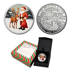 Proof-Like LE 5,000 Santa's Workshop Colorized 1 oz. Silver Round