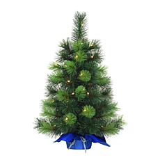 Puleo Intl. Pre-Lit 2' Table Top Artificial Christmas Tree in Blue Sac