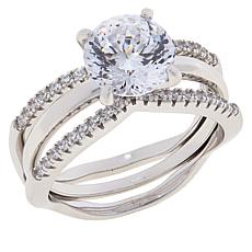 Radiance by Absolute™ 120-Facet Stone Solitaire and Guard Ring Set