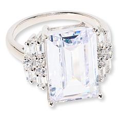 Radiance by Absolute™ 16ctw CZ Emerald Cut Fancy Shoulders Ring