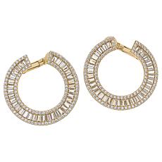 Radiance by Absolute™ 2.40ctw Baguette Channel Hoop Earrings