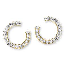 Radiance by Absolute™ 2.43ctw Baguette and Round Flat Hoop Earrings