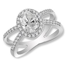 Radiance by Absolute™ 3.32ctw Round and Oval Split-Shank Halo Ring