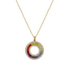 Radiance by Absolute™ 9.76ctw Round & Baguette Rainbow Circle Pendant