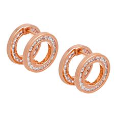 Radiance by Absolute™ Baguette Inside-Outside Hoop Earrings