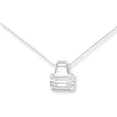 Radiance by Absolute™ CZ Emerald Cut and Baguette Pendant with Chain