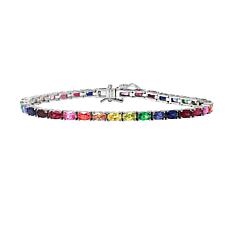 Radiance by Absolute™ Oval Stone Rainbow Tennis Bracelet